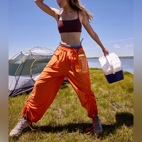 NWOT Free People, In The Wildflowers Pants, Multiple Sizes in Blood Orange - Picture 6 of 13